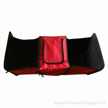 Fabric car Cooler/Lunch Bag with Insulated Water-resistant PEVA Lining and Zip Opening Compartment